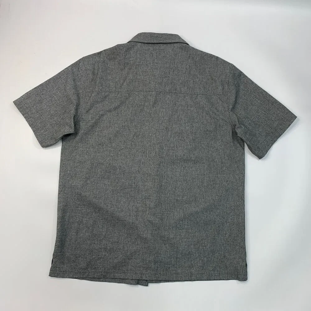 Karbon Shirt Mens XL Extra Large Graphite Grey Short Sleeve Chest Flap Pockets